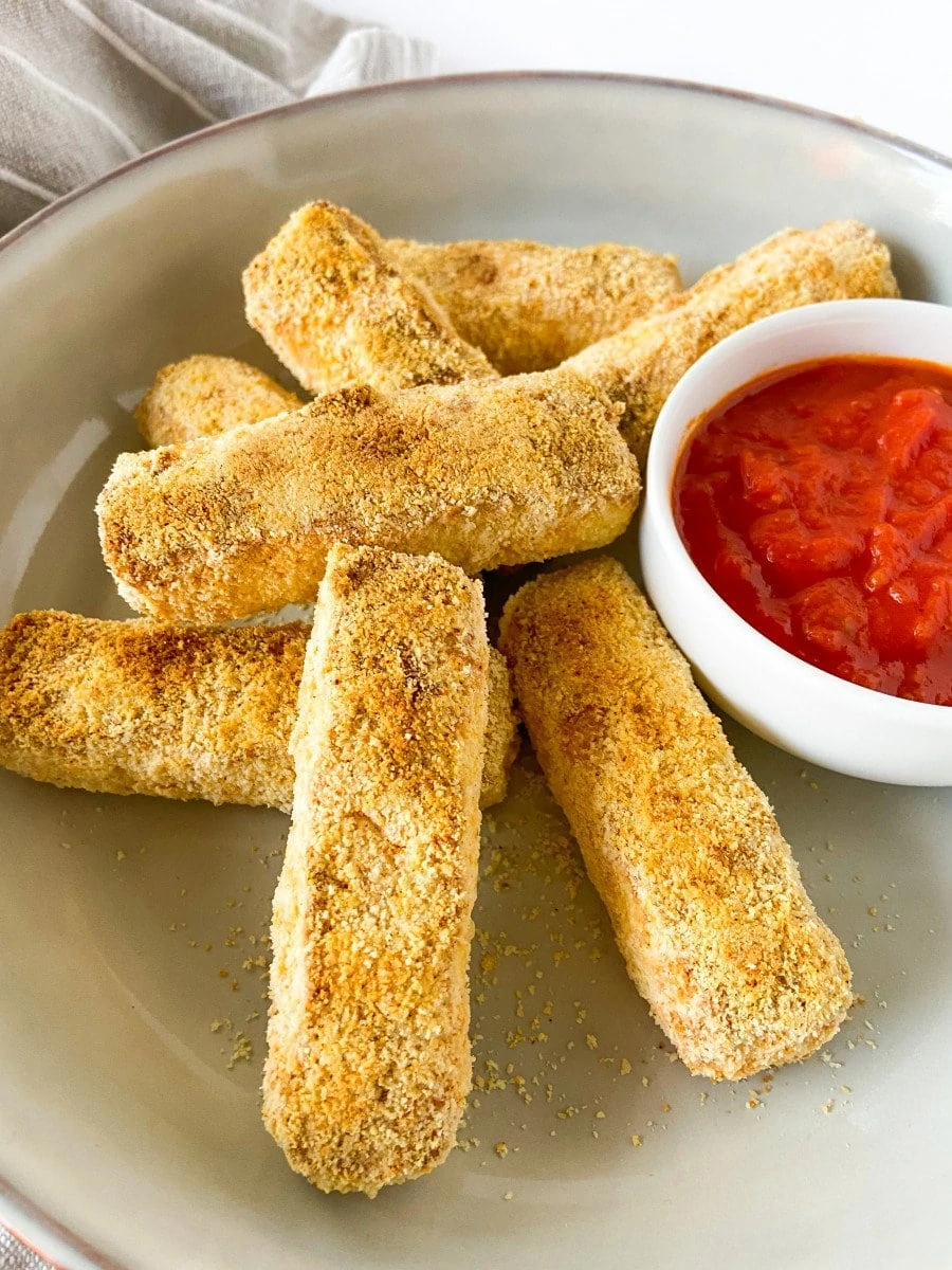 a stack of gluten-free halloumi fries