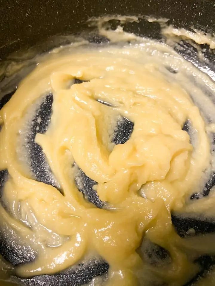 Butter and flour cooked into a roux. 