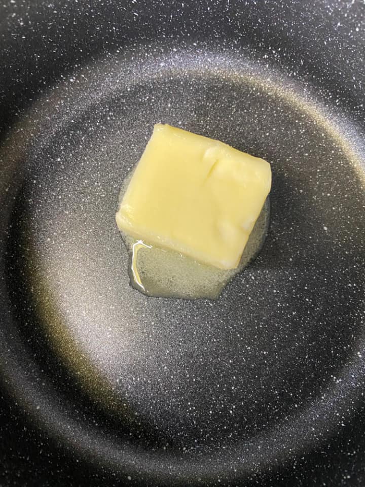 Butter melting in a saucepan.