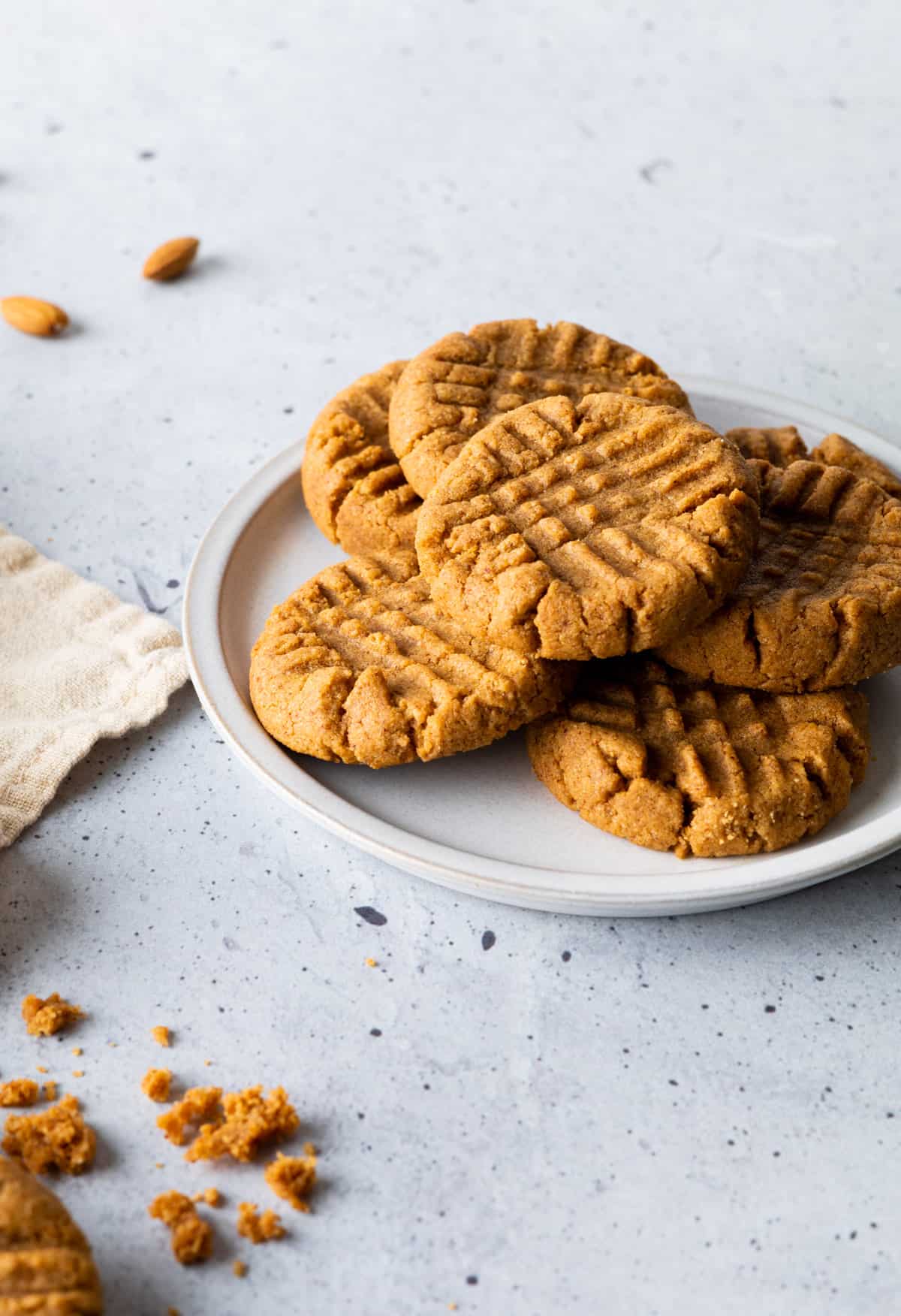 A plate of almond butter cookies.