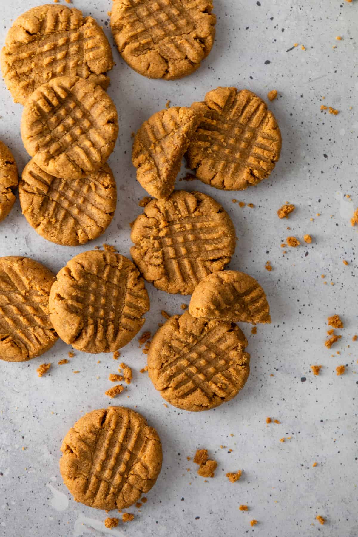 An array of almond butter cookies.