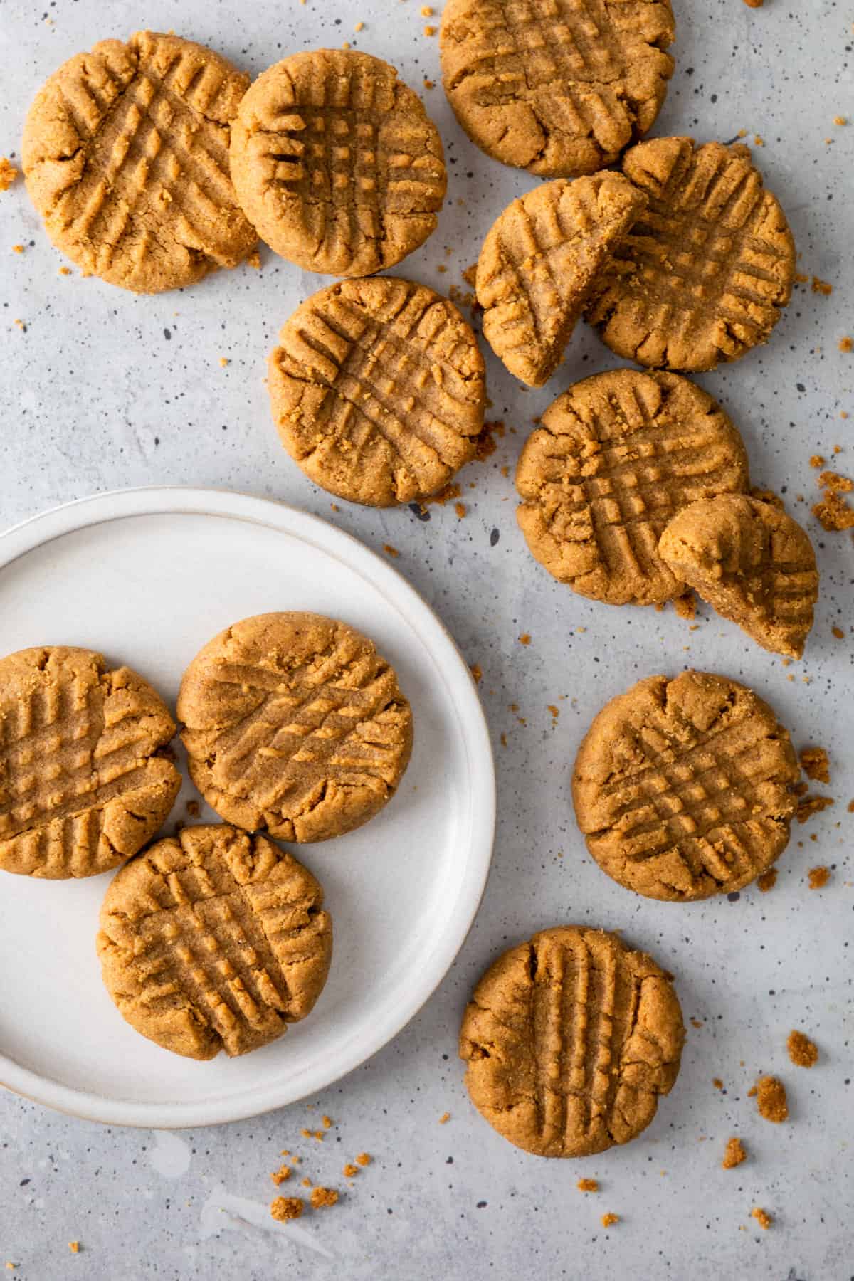 An array of almond butter cookies.