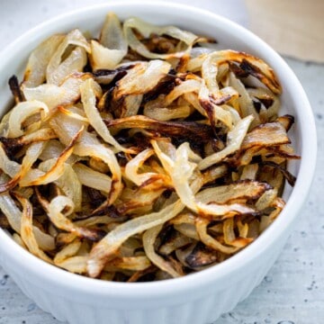 A small bowl of air-fried onions.